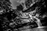 Horizontal Cedar Falls near Old Man's Cave black and white Photos