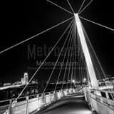 Square Omaha-Council Bluffs Pedestrian Bridge black and white Photography