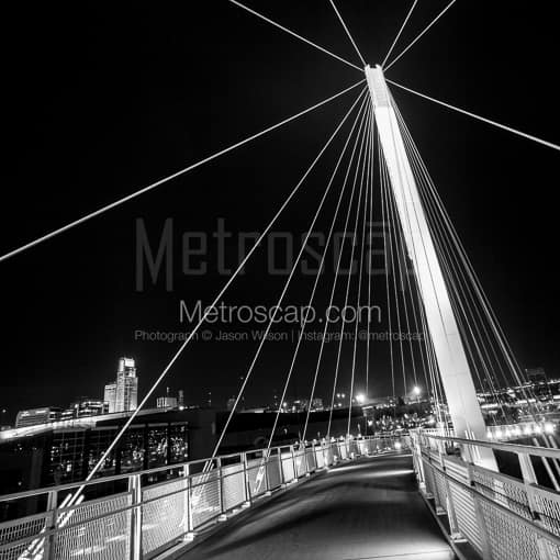 Omaha-Council Bluffs Pedestrian Bridge -- Omaha Black and White Photography