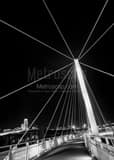 Vertical Omaha-Council Bluffs Pedestrian Bridge black and white Photography