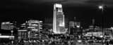 Panoramic The Omaha Nebraska Skyline at Night Photography