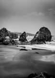 Vertical Cape Ferelo Viewpoint black and white Photography