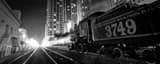 Panoramic The Church Street Station Train black and white Photos