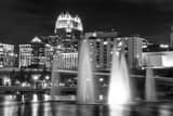 Horizontal The Orlando Skyline and Fountains at Night Framed Photos