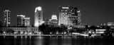 Panoramic The Orlando Skyline from Lake Ivanhoe landscape black and white Photography