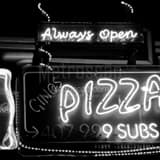 Square Gino's Pizza and Subs black and white Photos
