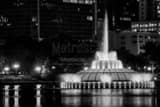 Horizontal The Linton Allen Memorial Fountain in Lake Eola landscape black and white Photography