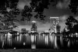 Horizontal The Orlando Skyline at Night Framed Photos