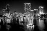 Horizontal The Orlando Skyline and Lake Eola Fountain Framed Photos