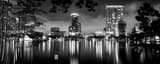 Panoramic The Orlando Skyline at Night Framed Photos