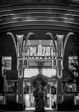 Vertical The Entrance of the Plaza Cinema Cafe landscape black and white Photography