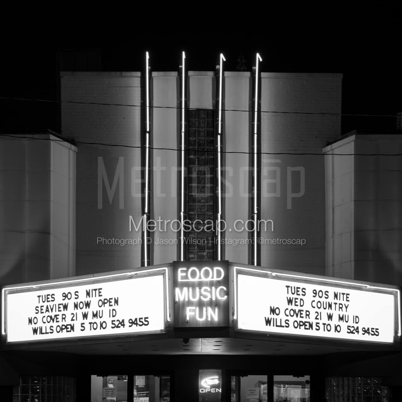 Food Music and Fun at Brick Street black and white Photos square crop