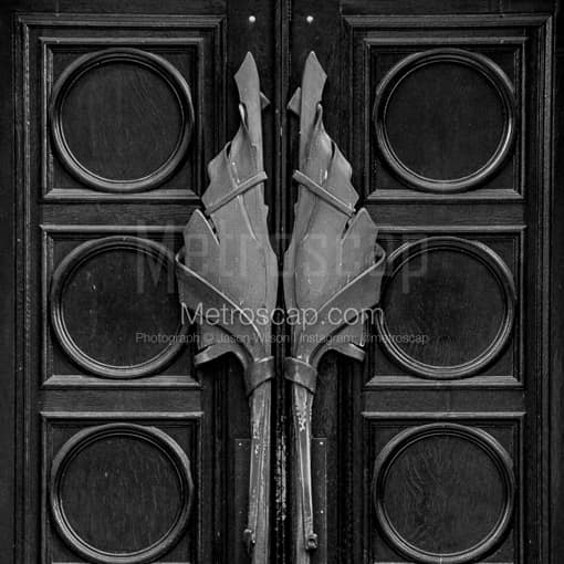 Miami University Alumni Hall Doors -- Oxford Black and White Photos