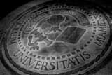 Horizontal Miami University Seal on Ground black and white Photos