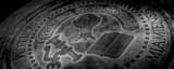 Panoramic Miami University Seal on Ground black and white Photos