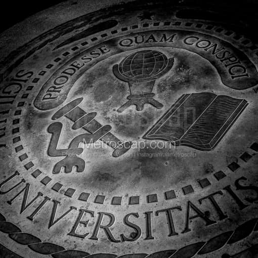 Miami University Seal on Ground -- Oxford Black and White Photos