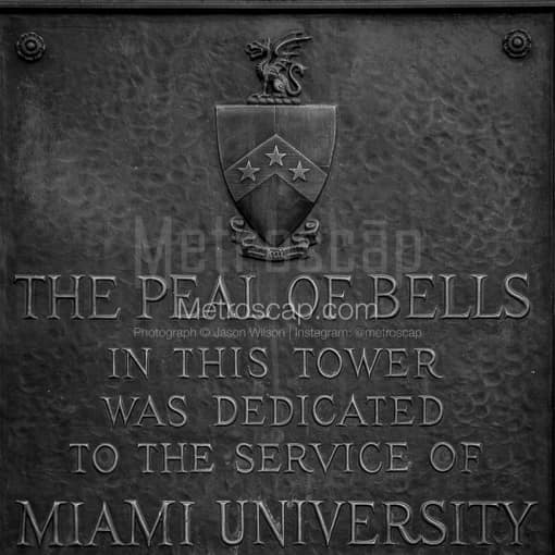 The Peal of Bells Dedication Plaque -- Oxford Black and White Photos
