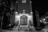 Horizontal St Mary Church in Downtown Oxford black and white Photography
