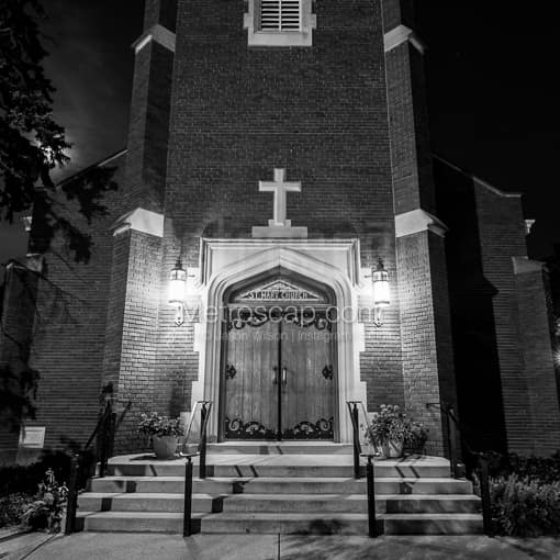 St Mary Church in Downtown Oxford -- Oxford Black and White Photos