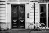 Horizontal A Parisian Bicycle landscape black and white Photography
