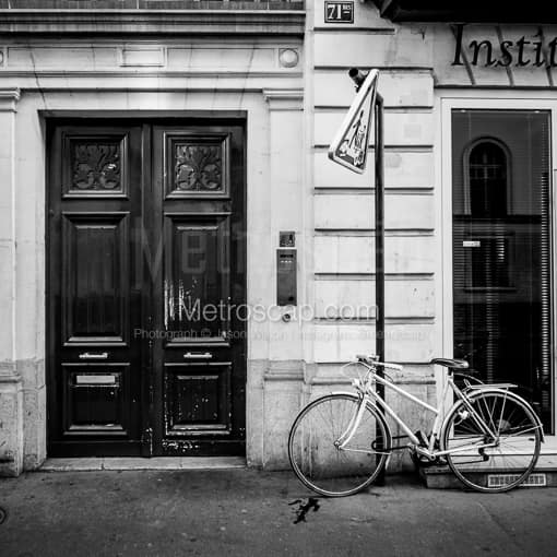 A Parisian Bicycle -- Paris Black and White Photography