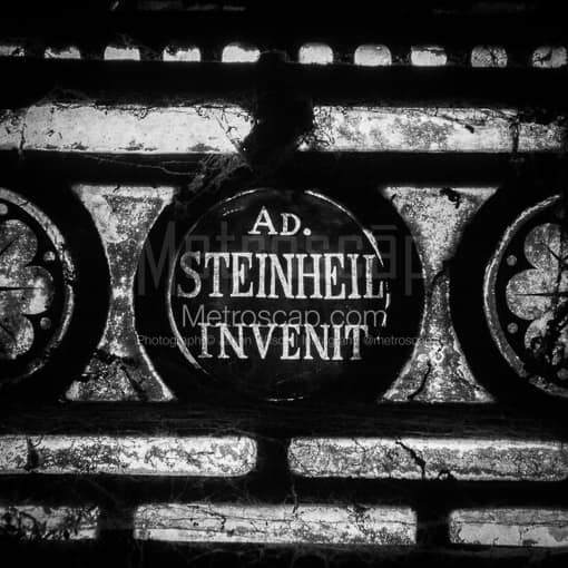 A Stained Glass Window in Sacre Coeur -- Paris Black and White Photography