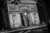 Horizontal The Arc de Triomphe at Night landscape black and white Photography