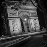 Square The Arc de Triomphe at Night landscape black and white Photography