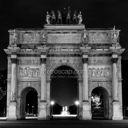 The Arc de Triomphe du Carrousel -- Paris Black and White Photography