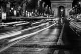 Horizontal The Arc de Triomphe on the Champs Elysees landscape black and white Photography