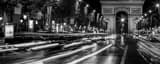 Panoramic The Arc de Triomphe on the Champs Elysees landscape black and white Photography