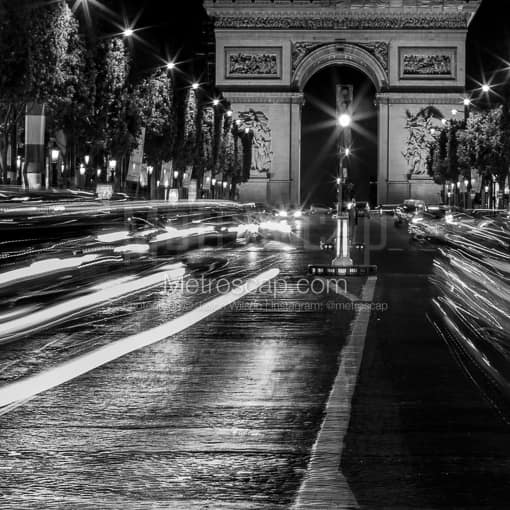 Paris Black and White Photography of The Arc de Triomphe on the Champs Elysees The Arc de Triomphe on the Champs Elysees -- Paris Black and White Photography