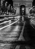 Vertical The Arc de Triomphe on the Champs Elysees landscape black and white Photography