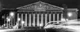 Panoramic The Assemblee Nationale Building at Night landscape black and white Photography