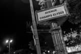 Horizontal An Avenue Champs-Elysee Lamp Post landscape black and white Photography