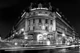 Horizontal BNP Paribas at Night landscape black and white Photography