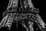 Horizontal The Bottom of the Eiffel Tower landscape black and white Photography