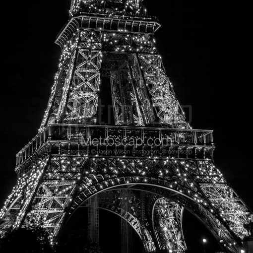 The Bottom of the Eiffel Tower -- Paris Black and White Photography