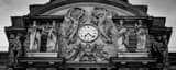 Panoramic The Clock on the French Senat Building landscape black and white Photography