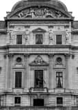 Vertical The French Supreme Court Building - Cour de Cassation landscape black and white Photography
