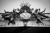 Horizontal The Pont Alexandre III Bridge in Paris landscape black and white Photography