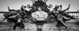 Panoramic The Pont Alexandre III Bridge in Paris landscape black and white Photography