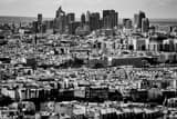 Horizontal The Downtown Paris Skyline from Sacre Coeur landscape black and white Photography