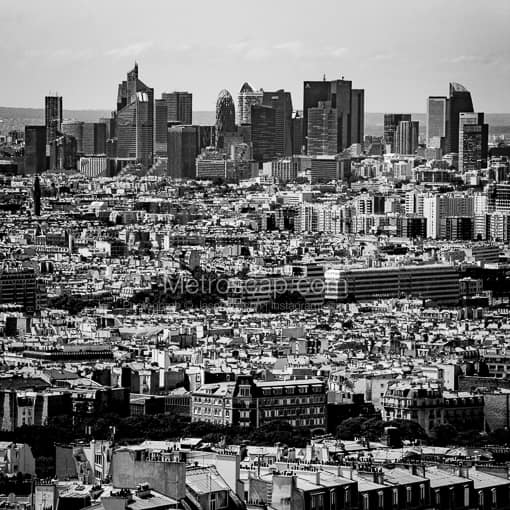 Paris Black and White Photography of The Downtown Paris Skyline from Sacre Coeur The Downtown Paris Skyline from Sacre Coeur -- Paris Black and White Photography