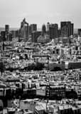 Vertical The Downtown Paris Skyline from Sacre Coeur landscape black and white Photography