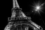 Horizontal The Eiffel Tower and Street Light landscape black and white Photography
