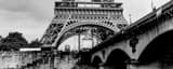 Panoramic The Eiffel Tower Base landscape black and white Photography