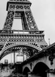 Vertical The Eiffel Tower Base landscape black and white Photography