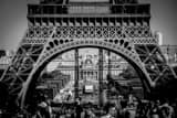 Horizontal The Eiffel Tower from the Trocadero Gardens landscape black and white Photography