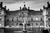 Horizontal The French Senat Building landscape black and white Photography